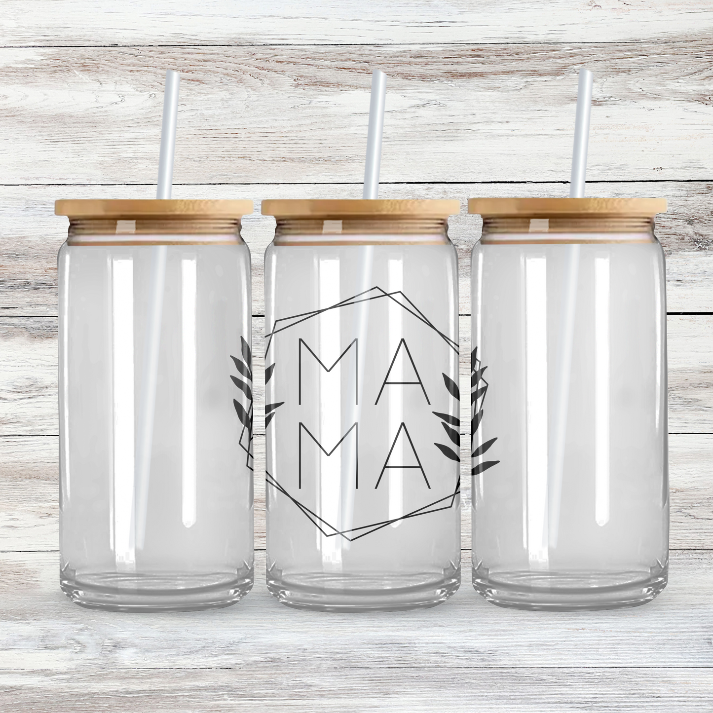 Mama 16 Oz Glass Coffee Cup