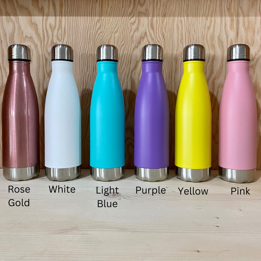 Custom, Laser Engraved, 17 oz Vacuum Insulated Stainless Steel Sport Water Bottle