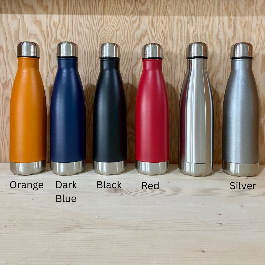 Custom, Laser Engraved, 17 oz Vacuum Insulated Stainless Steel Sport Water Bottle