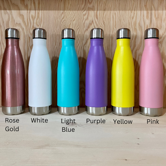 Custom, Laser Engraved, 17 oz Vacuum Insulated Stainless Steel Sport Water Bottle