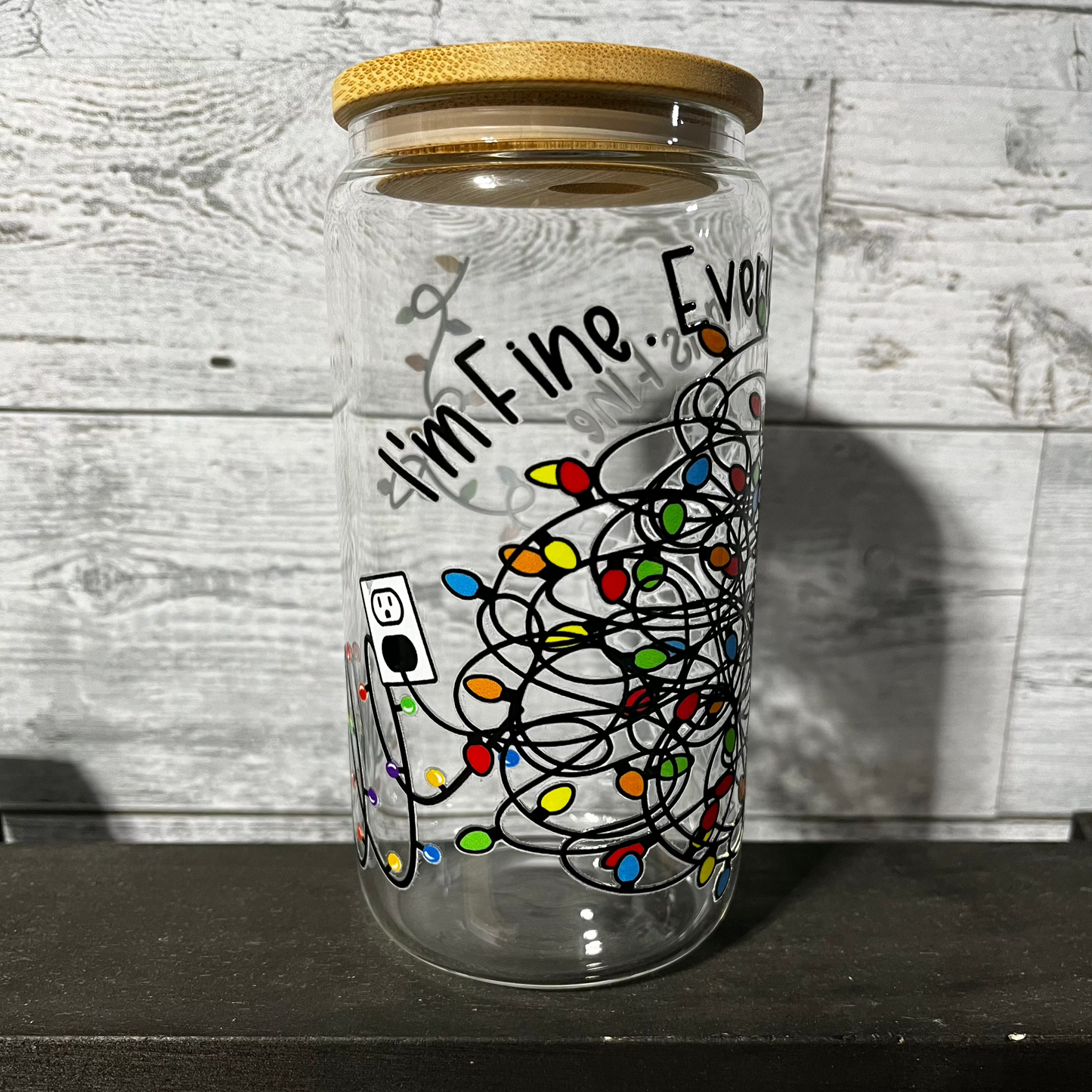 I'm Fine. Everything is Fine. - Christmas 16 oz Iced Coffee Cup