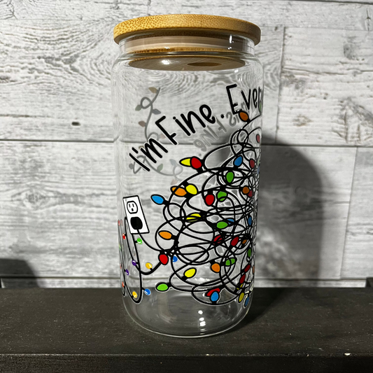 I'm Fine. Everything is Fine. - Christmas 16 oz Iced Coffee Cup
