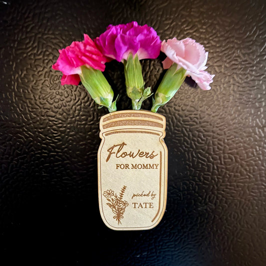 Flower Pot Magnet  - Custom Engraved