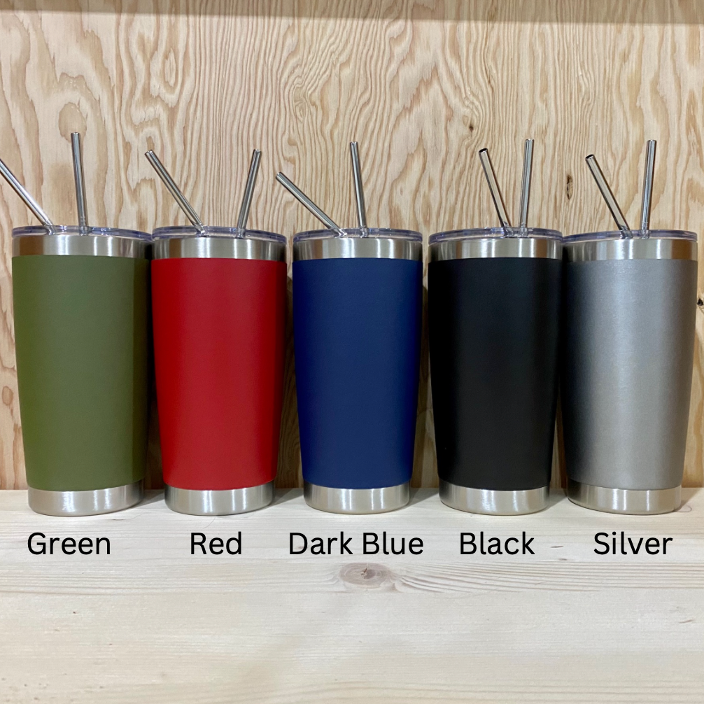 Custom, Laser Engraved, 20 oz Powder Coated Insulated Tumbler