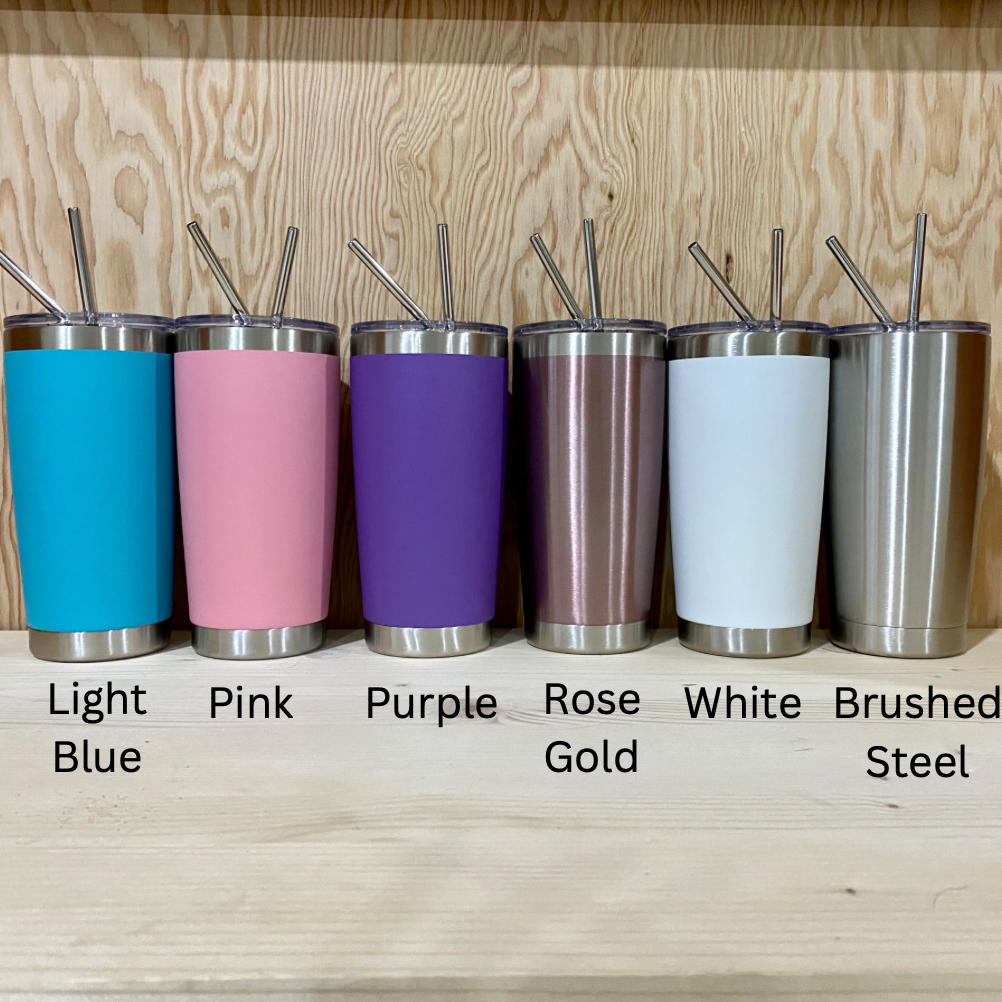 Custom, Laser Engraved, 20 oz Powder Coated Insulated Tumbler